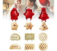 Holiday Mini Pie Molds for Baking,Hand Pie Press Mold Maker for Bakings,Party Potluck Hand,Apple Pumpkin and Acorn Shapes Mini Pocket Pies Maker for Christmas Baking Party Potluck (6, B)