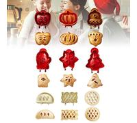 Holiday Mini Pie Molds for Baking,Hand Pie Press Mold Maker for Bakings,Party Potluck Hand,Apple Pumpkin and Acorn Shapes Mini Pocket Pies Maker for Christmas Baking Party Potluck (9, A)