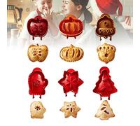 Holiday Mini Pie Molds for Baking,Hand Pie Press Mold Maker for Bakings,Party Potluck Hand,Apple Pumpkin and Acorn Shapes Mini Pocket Pies Maker for Christmas Baking Party Potluck (6, C)