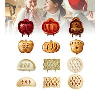 Holiday Mini Pie Molds for Baking,Hand Pie Press Mold Maker for Bakings,Party Potluck Hand,Apple Pumpkin and Acorn Shapes Mini Pocket Pies Maker for Christmas Baking Party Potluck (6, A)