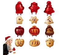 Holiday Mini Pie Molds, Mini Pie Molds for Baking, Biscuit Cutters, Hand Mold, Party Potluck Hand PieMolds, Fall Apple Pumpkin and Acorn Shapes Pocket PieMaker (6pcs A)