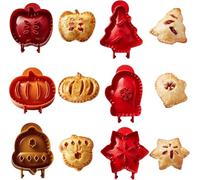 Holiday Mini Pie Molds, Party Food Mini Apple Pie Mold, 1/3/6pc Dough Presser Pies Molds and Cutter,Pumpkin Cookie Cutters, Acorn Snowflake Hand Pies Mold for Festivals and Parties Baking, 1PC