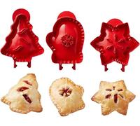 Holiday Mini Pie Molds, Party Food Mini Apple Pie Mold, 1/3/6pc Dough Presser Pies Molds and Cutter,Pumpkin Cookie Cutters, Acorn Snowflake Hand Pies Mold for Festivals and Parties Baking, 3PCS