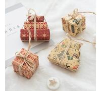 Holiday Miniature Hanging Decorations for Christmas Tree Crafted from Paper with European Style Details for Seasonal Decor (E)