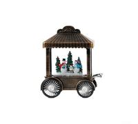 Holiday Music Box Lantern with Santa Claus, Snowman and Elk Figures Playing Christmas Melodies, Snowflake Light Effects, USB or Battery Powered for Festive Decor (snowman)