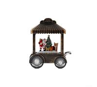 Holiday Music Box Lantern with Santa Claus, Snowman and Elk Figures Playing Christmas Melodies, Snowflake Light Effects, USB or Battery Powered for Festive Decor (Santa Claus)