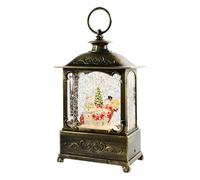 Holiday Musical Globe Lantern - Santa Snowman Rotating Glitter, Illuminated Winter Decor Piece, Festive Melody | Charming Accent Display For Living Farmhouse Dorm Shelf Garden