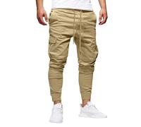 Holiday Must Haves Mens Trousers Comfort Athletic-Fit Bottom Skinny Drawstring Workwear Bottom Elastic Waistband High Waist Combat Trousers Business Casual Hiking Yoga Pants Khaki