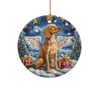 Holiday Ornament Angel Vizsla Dog Art Christmas Hanging Ornaments Personalised Souvenir For Festive Grandparents Friends