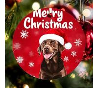 Holiday Ornament Dog Chocolate Labrador Personalised Xmas Tree Hanging Printing Keepsake For Grandparents Friends Family