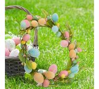 Holiday Ornament for Front Crafted Easter or Wall Cm Diameter Artificial Flower Door Display Lightweight Abs Door Pastel Spring Floral Wreath for Garland Decor - 42