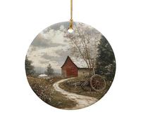 Holiday Ornament Rustic Old-Fashioned Plow Near The Barn Personalised Xmas Pendant Vintage Christmas Tree Ornaments For Anniversary Women Family