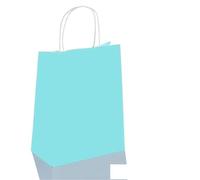 Holiday Party Gift Bag With Handle Jewelry Shopping Valentine's Day Marriage Colored Paper(Blue,15x21cmx50PCS)