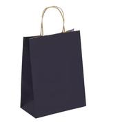 Holiday Party Gift Bag With Handle Jewelry Shopping Valentine's Day Marriage Colored Paper(DEEP BLUE,15x21cmx50PCS)