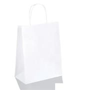 Holiday Party Gift Bag With Handle Jewelry Shopping Valentine's Day Marriage Colored Paper(White,15x21cmx10PCS)
