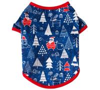 Holiday Pet Vest Shirt Santa Clause Snowman Elk Pattern Gift Breathable Puppy Shirts