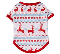 Holiday Pet Vest Shirt Santa Clause Snowman Elk Pattern Gift Breathable Puppy Shirts