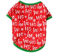 Holiday Pet Vest Shirt Santa Clause Snowman Elk Pattern Gift Breathable Puppy Shirts