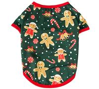 Holiday Pet Vest Shirt Santa Clause Snowman Man Elk Pattern Gift Breathable Puppy Shirts Comfortable Shirts For Dogs Christmas