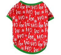 Holiday Pet Vest Shirt Santa Clause Snowman Man Elk Pattern Gift Breathable Puppy Shirts Comfortable Shirts For Dogs Christmas