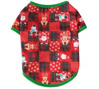Holiday Pet Vest Shirt Santa Clause Snowman Man Elk Pattern Gift Breathable Puppy Shirts Comfortable Shirts For Dogs Christmas