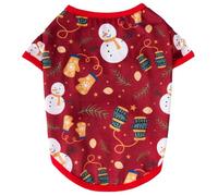 Holiday Pet Vest Shirt Santa Clause Snowman Man Elk Pattern Gift Breathable Puppy Shirts Comfortable Shirts For Dogs Christmas