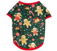 Holiday Pet Vest Shirt Santa Clause Snowman Man Elk Pattern Gift Breathable Puppy Shirts Comfortable Shirts For Dogs Christmas