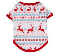 Holiday Pet Vest Shirt Santa Clause Snowman Man Elk Pattern Gift Breathable Puppy Shirts Comfortable Shirts For Dogs Christmas