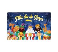 Holiday Photography Backdrop - Three Kings Design, 6x5ft Large Size Banner for Party Decor, Premium Fabric with for Indoor Photography, Seasonal Backdrop Other Celebration Function