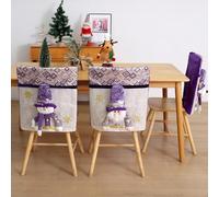 Holiday Plush Chair Covers with Santa, Snowman and ELK Patterns, Suitable for Dining Chairs to Create Christmas Atmosphere (Snowman)