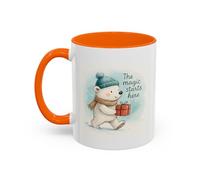 Holiday Polar Bear Coffee Mug - The Magic Starts Here Accent Christmas Mug 11oz / Orange