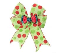 Holiday Polyester Bows With Classic Dot Patterns, Designed To Enhance The Festive Atmosphere On Christmas Trees, Gardens, And Home Interiors(12 sets bell bow)