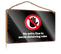 Holiday Porch Sign No Entry Due To Social Distancing Rules. Posters For Boys Room Hanging Decor Porch(20X30CM)