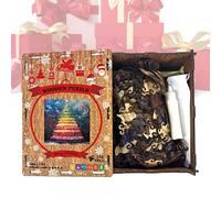 Holiday Puzzles,Christmas Tree Educational Toys Wooden - Winter Holiday Jigsaw Puzzle Set | for Kids Family Children Friends Home School Birthday Party Education Interaction