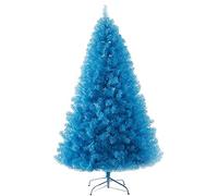 Holiday PVC Artificial Spruce Tree,Lightweight Hinged Multicolored Xmas Tree With Metal Stand Easy Assembly Festival Decor,Premium Christmas Tree-Black 180cm/6ft