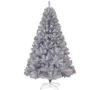 Holiday PVC Artificial Spruce Tree,Lightweight Hinged Multicolored Xmas Tree With Metal Stand Easy Assembly Festival Decor,Premium Christmas Tree-Black 180cm/6ft