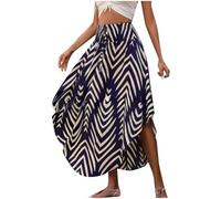 Holiday Random Paisley Print Rounded Hem Statement Trend Skirt Black Sexy Women, blue, S