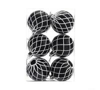 Holiday Ready 6pcs Glittering Christmas Balls Plastic Ornaments with Easy Hanging Strings for Seasonal Cheer (CJ192)
