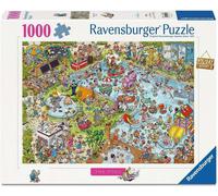Ravensburger Holiday Resort No. 3 The Pool - 1000 Piece Jigsaw Puzzle | Ray’s Comic Series by Ray Nicolson | Funny Cartoon Puzzle for Adults & Families