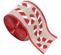 Holiday Ribbon Bow Knot Featuring Rustic Burlap Style and Festive Animal and Letter Designs for Present Packaging 200x6.3cm (D)