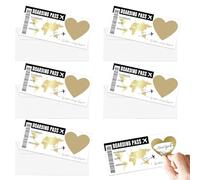 Holiday Scratch Card Reveal, 5PCS Personalised Flight Ticket Boarding Pass Surprise Trip, We Are Going on Holiday Scratch Card, Surprise Holiday Reveal, Destination Scratch Card (Golden)