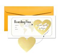 Holiday Scratch Card Reveal - Surprise Boarding Pass Scratch Off Stickers Gifts, Birthday Greeting Cards for Women Men Spouse Family Lover