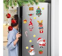 Holiday Season Decorative Refrigerator Magnets Featuring Reindeer Gnome and Snowman Designs for Kitchen and Office Use