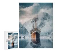 Holiday-Season Gift: Antartica And Ship Ice, 500 PCS, Displayable Picture Puzzle - for A Rewarding Weekend Challenge