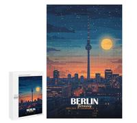 Holiday-Season Gift: Berlin, Germany Cityscape at Night, 1000 PCS, Decorative Jigsaw for Grown-Ups, with A Decorative Finished Picture