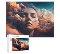 Holiday-Season Gift: Clouds And Dreams A Surreal Portrait, 500 PCS, Decorative Jigsaw for Grown-Ups, with A Decorative Finished Picture