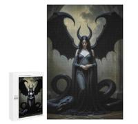 Holiday-Season Gift: Demonic Lilith, Dark Angel with Dragon Wings, 1000 PCS, Displayable Picture Puzzle - for A Rewarding Weekend Challenge