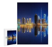Holiday-Season Gift: DUBAI Tower NIGHT CITY, 500 PCS, Displayable Picture Puzzle - for A Rewarding Weekend Challenge