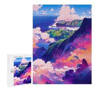 Holiday-Season Gift: Island Beyond The Clouds, 500 PCS, Displayable Picture Puzzle - for A Rewarding Weekend Challenge