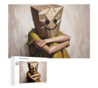 Holiday-Season Gift: Its Cold Summer Life A Sad Samiling Paper Bag Head Portrait, 1000 PCS, Decorative Wooden Puzzle; for Couples, Friends And Family
